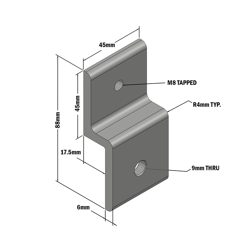 64-030-0 MODULAR SOLUTIONS PANEL CLAMP<br>WIRE MESH PANEL HOLDER SIZE 45 (PLATE ONLY)